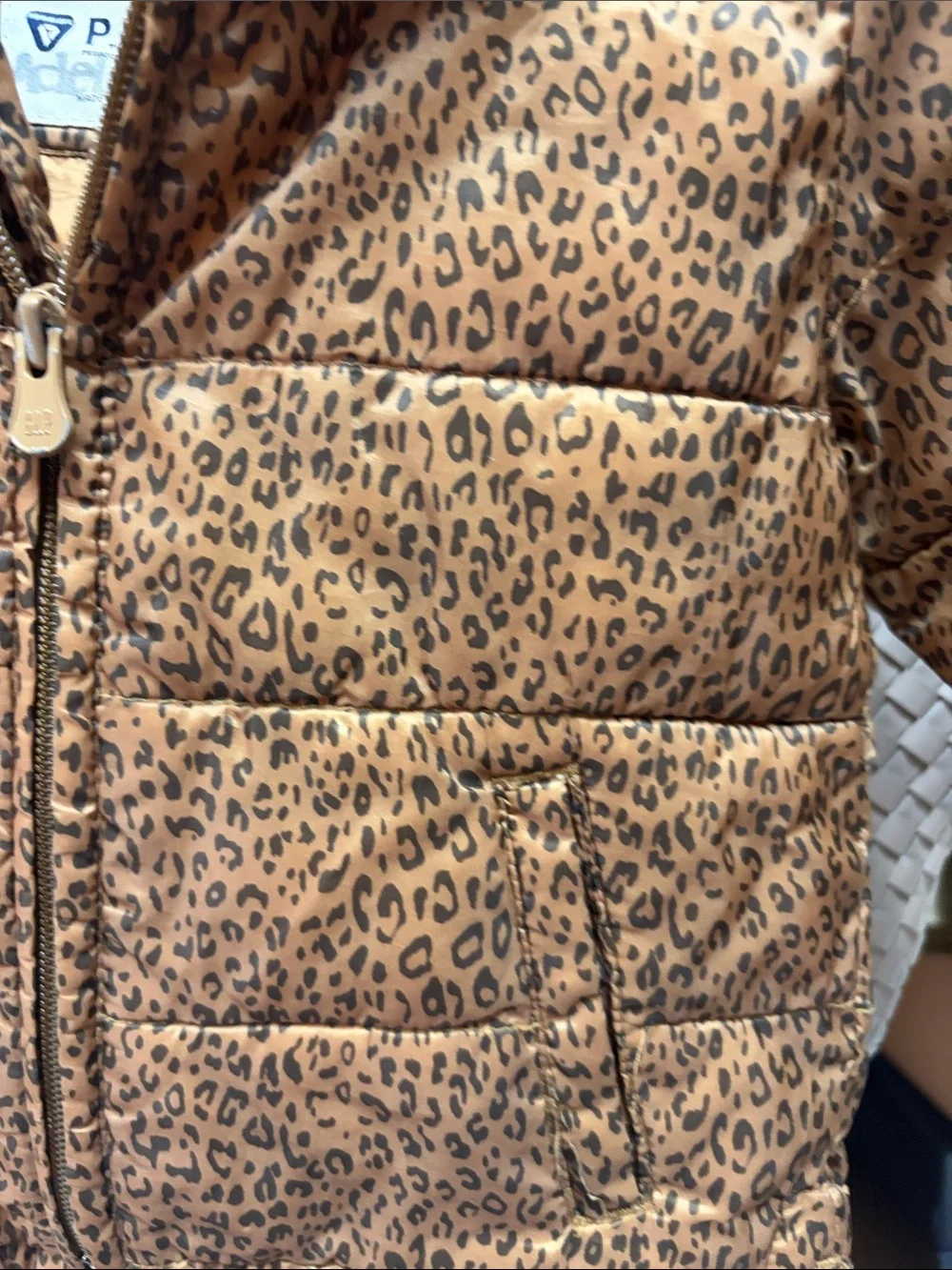 GAP Brown Leopard-Print Puffer Jacket 2T
